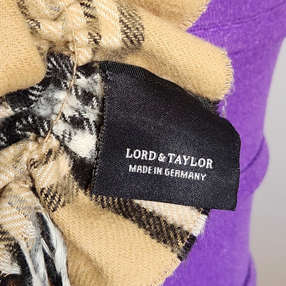 Lord & Taylor Womens Tan Plaid Scarf - Picture 7 of 12